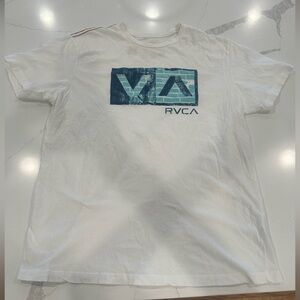 RVCA White and Blue Short Sleeve Tee